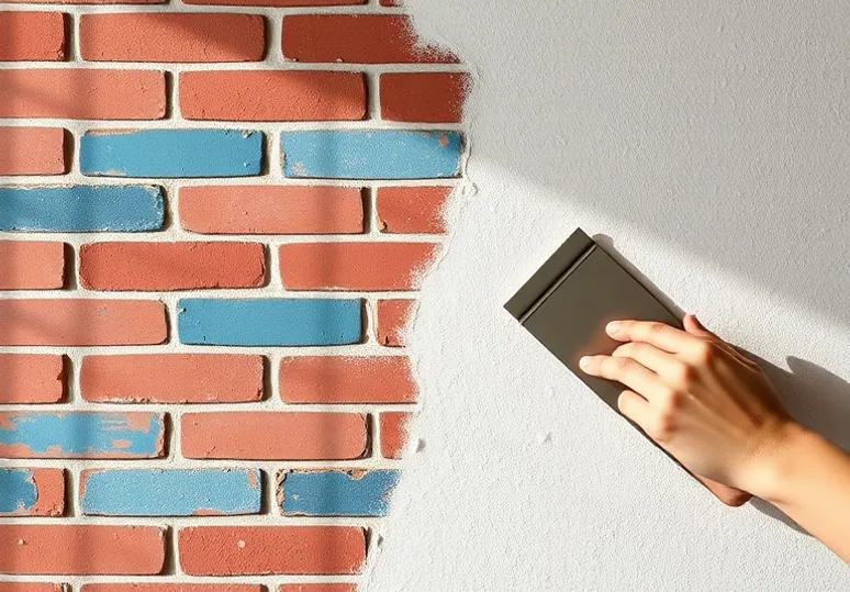 Application d'un enduit décoratif à la lisseuse sur un mur